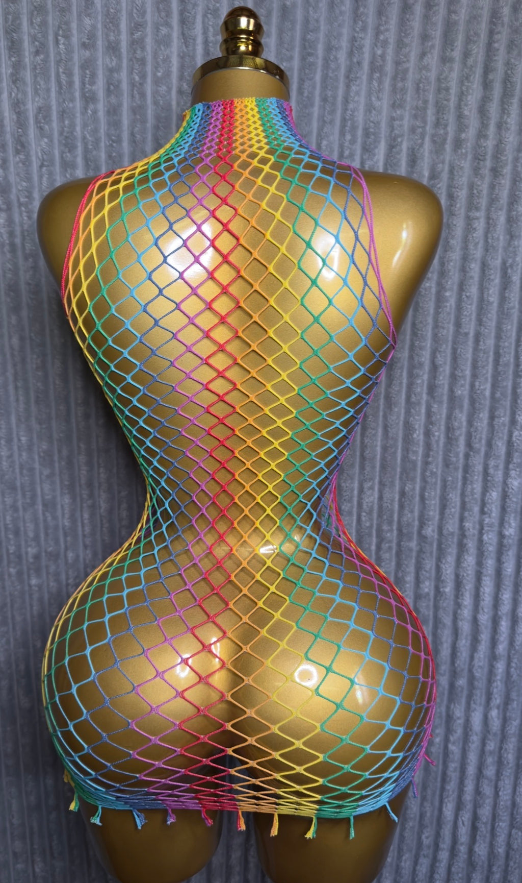 Rainbow Fishnet Cover Up