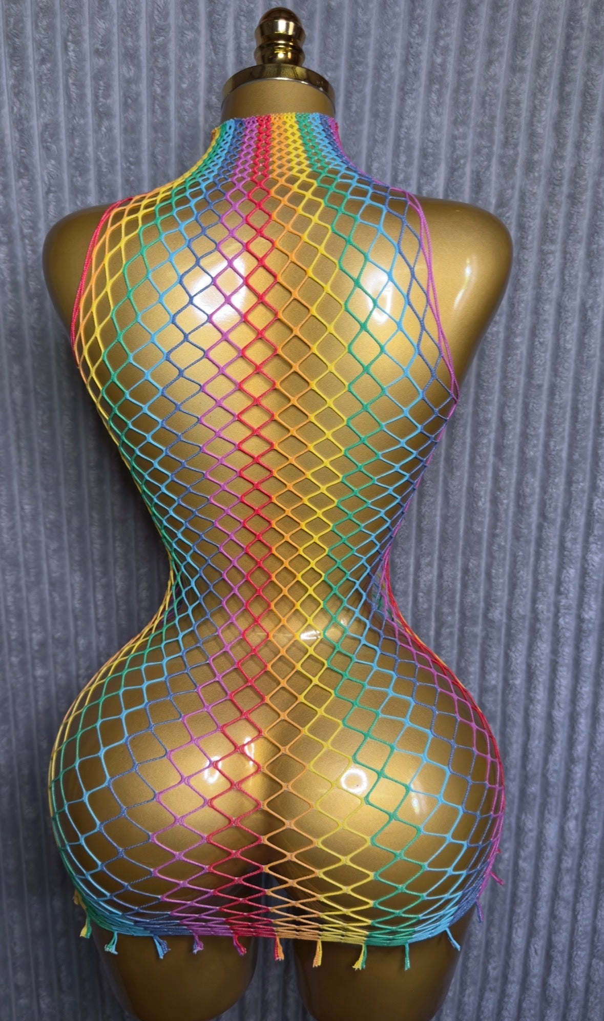 Rainbow Fishnet Cover Up