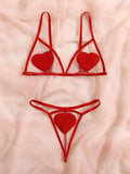 Heart Patch Mesh Lingerie