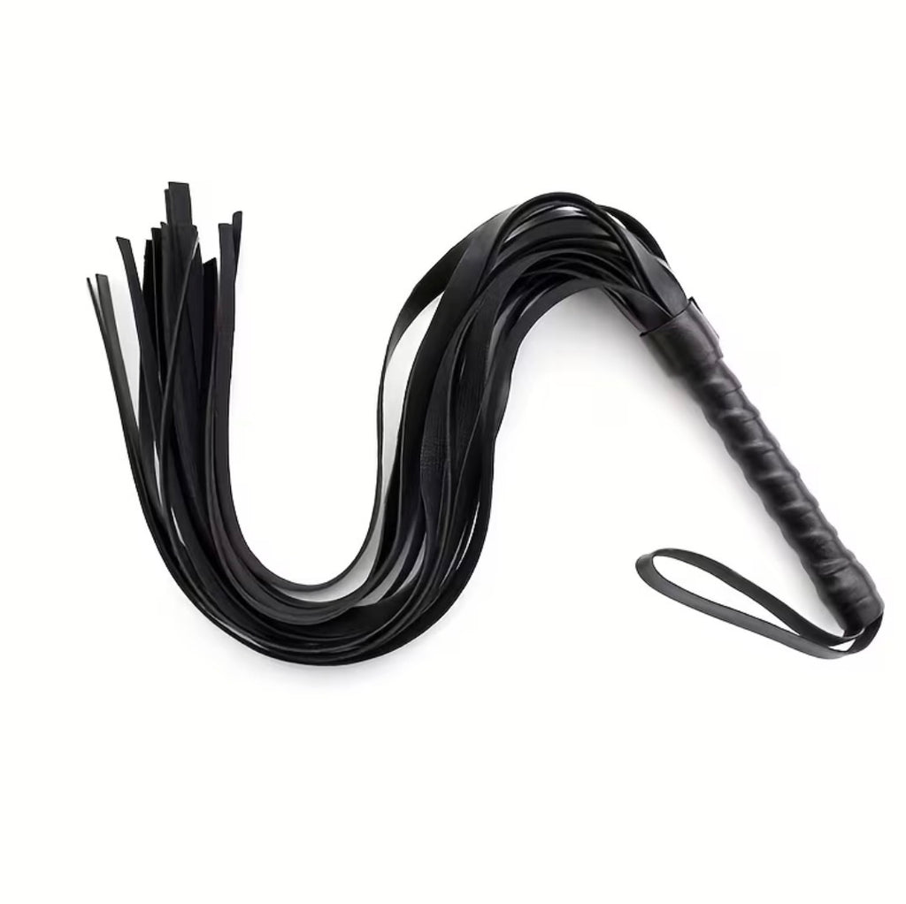 Red Faux Leather Flogger Whip