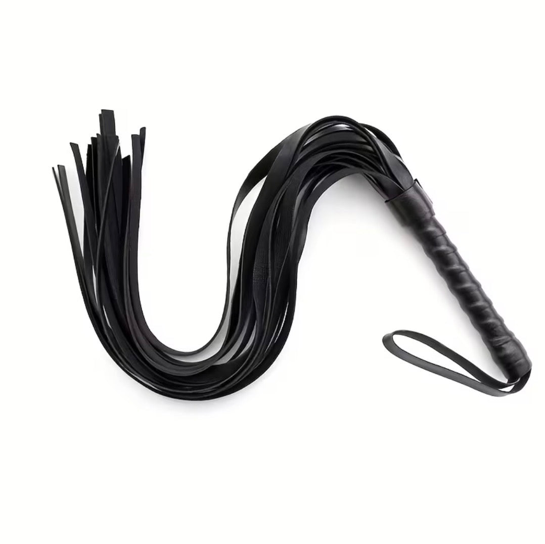 Red Faux Leather Flogger Whip