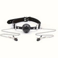 Breathable Ball Gag with Nipple Clamps