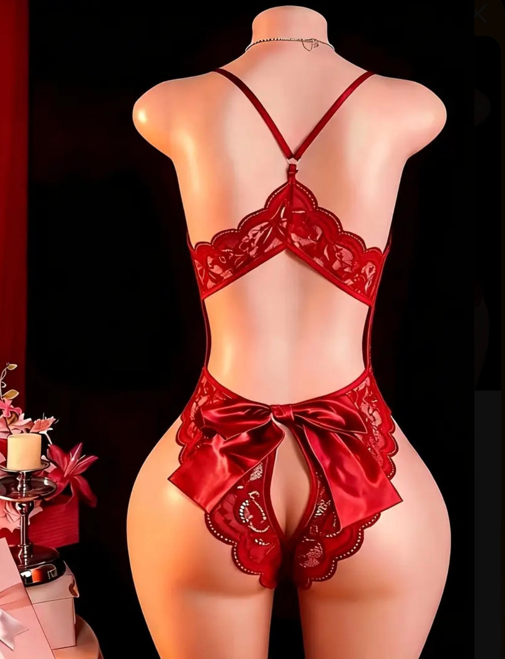 Crimson Desire Lace Teddy