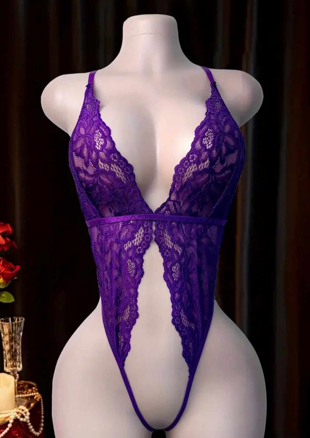 Allure Plunge Lace Teddy