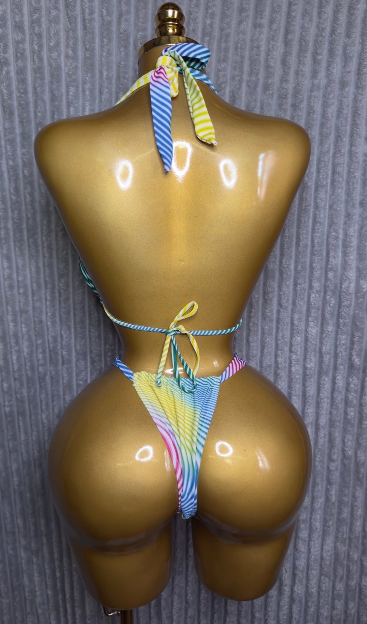 Rainbow Stripe Bikini Swimsuit