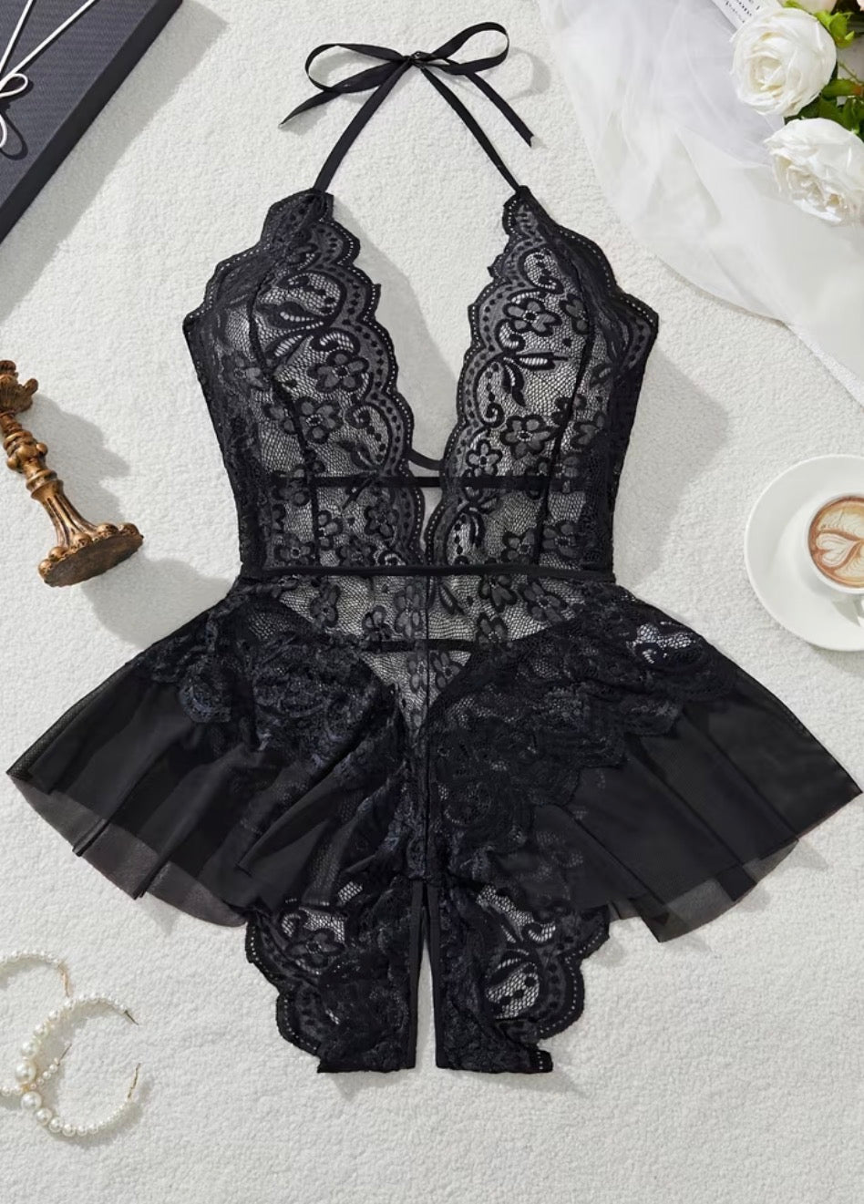 Crotchless Lace Bodysuit