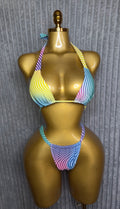 Rainbow Stripe Bikini Swimsuit