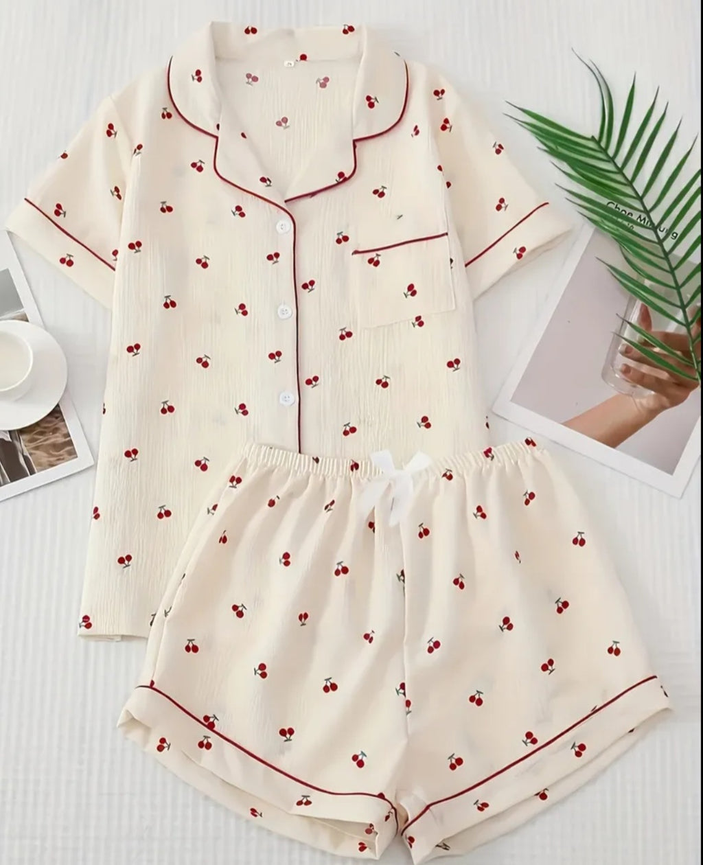 Cherry Pattern PJ Set