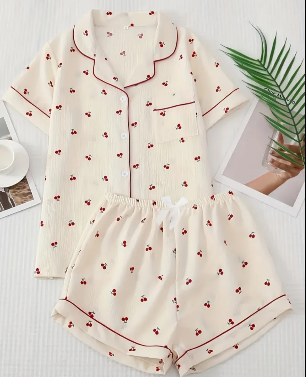 Cherry Pattern PJ Set