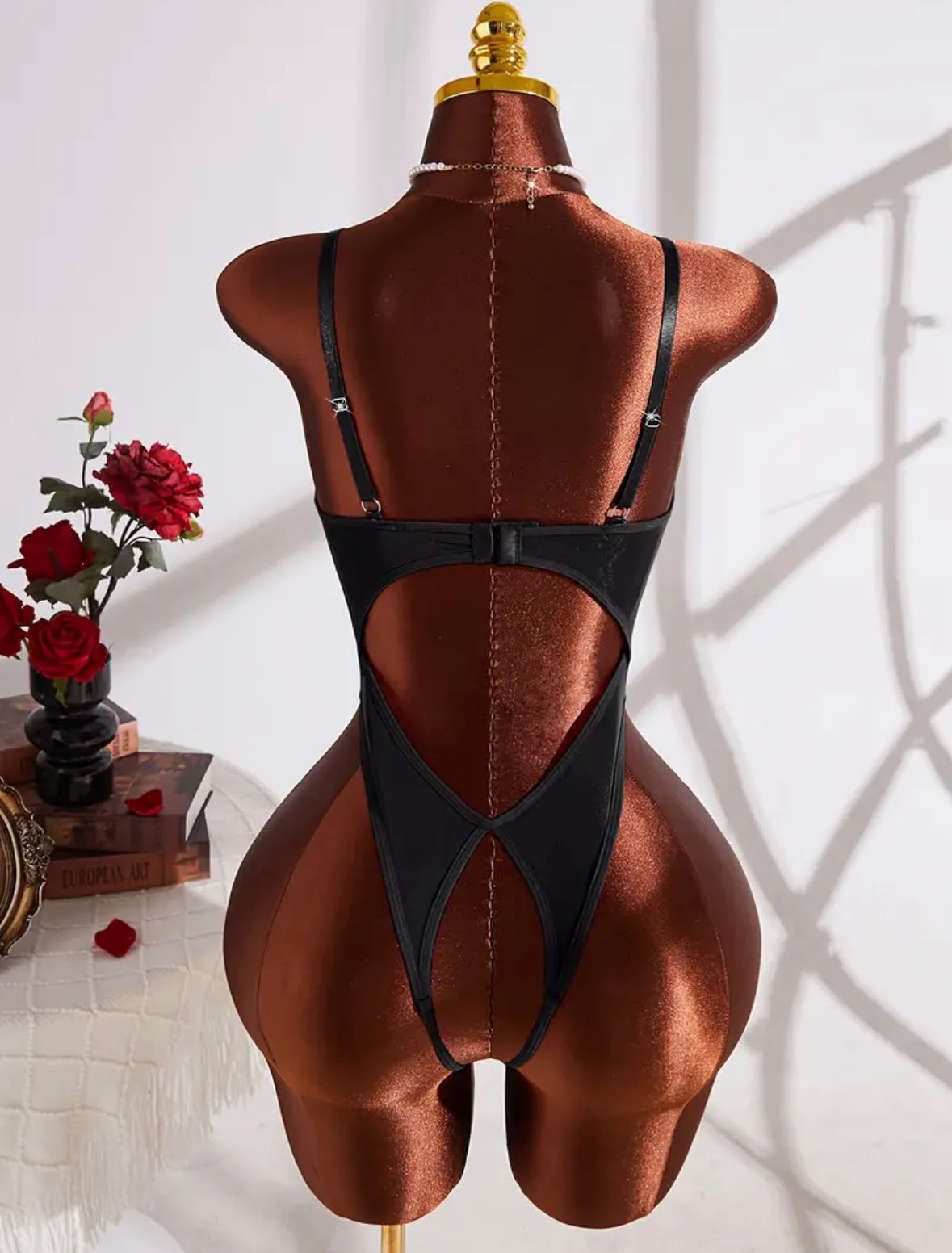 Crotchless Floral Lace Teddy Bodysuit