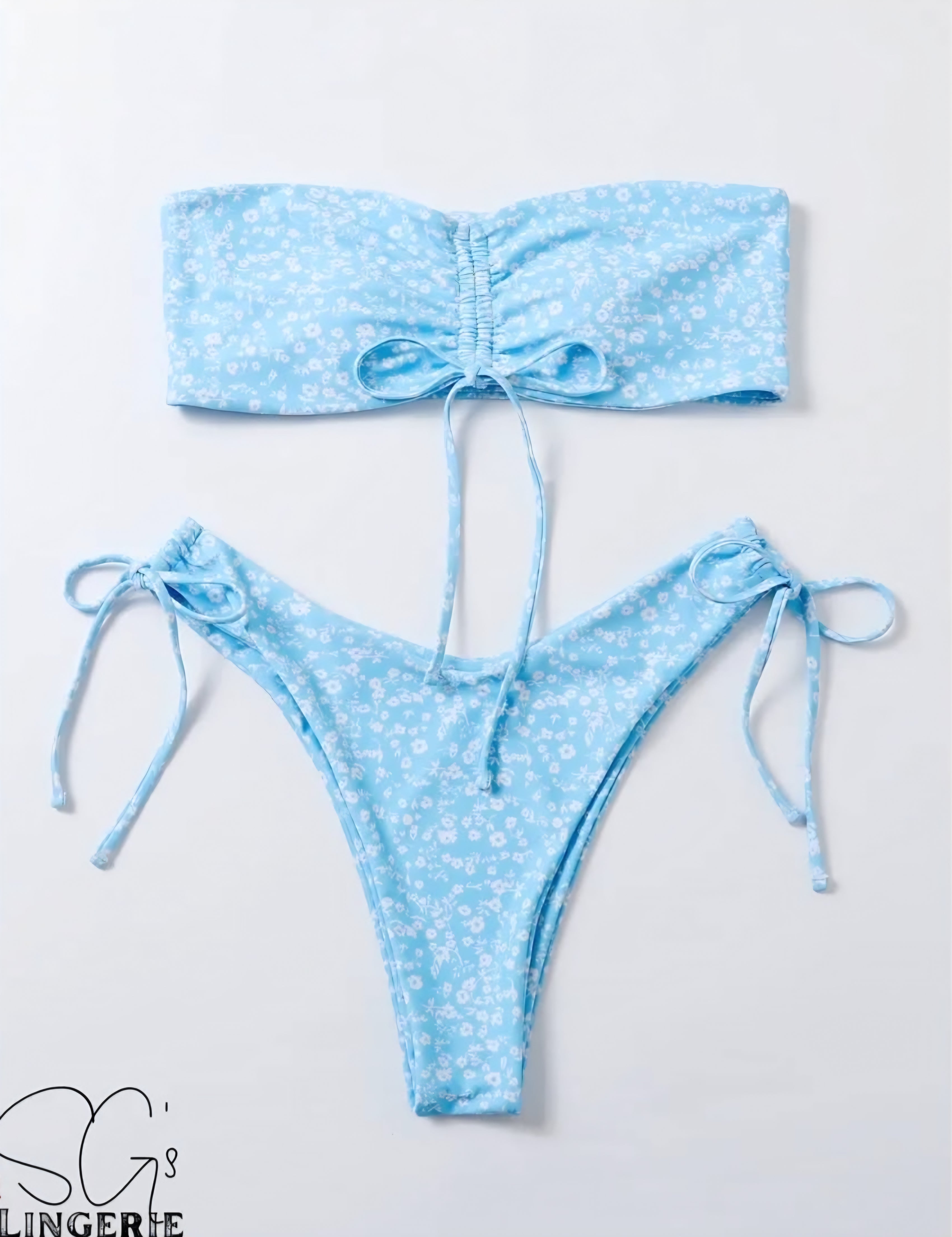 Floral Draw String Swimsuit