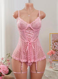 Plus Size Sexy Garter Babydoll Lingerie Set