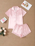 Satin Stripe Short Sleeve PJ Set