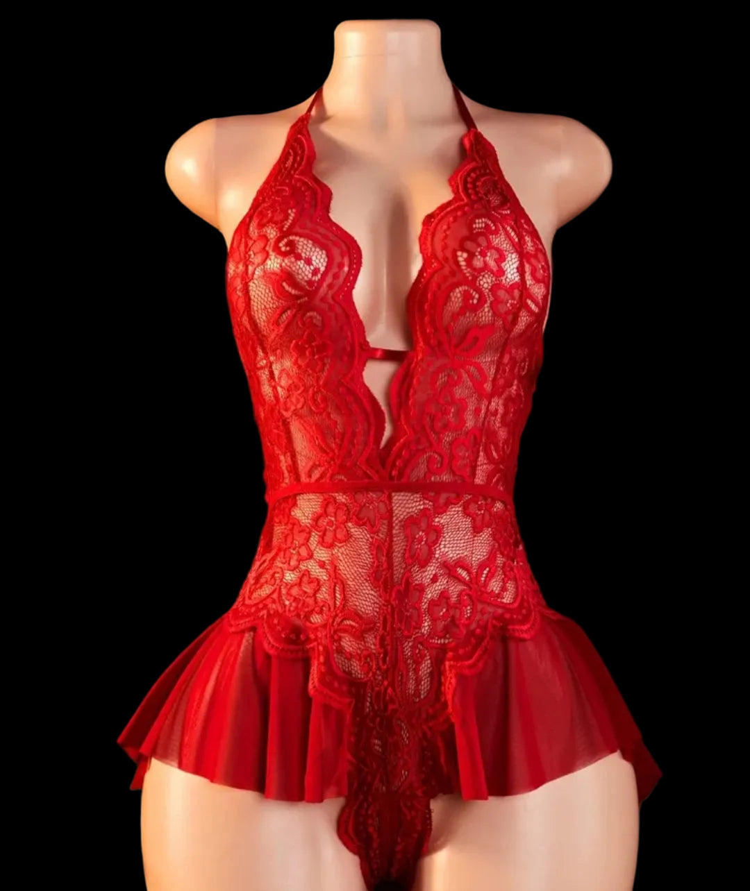 Crotchless Lace Bodysuit