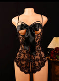 Crotchless Bow Tie Lace Teddy Lingerie