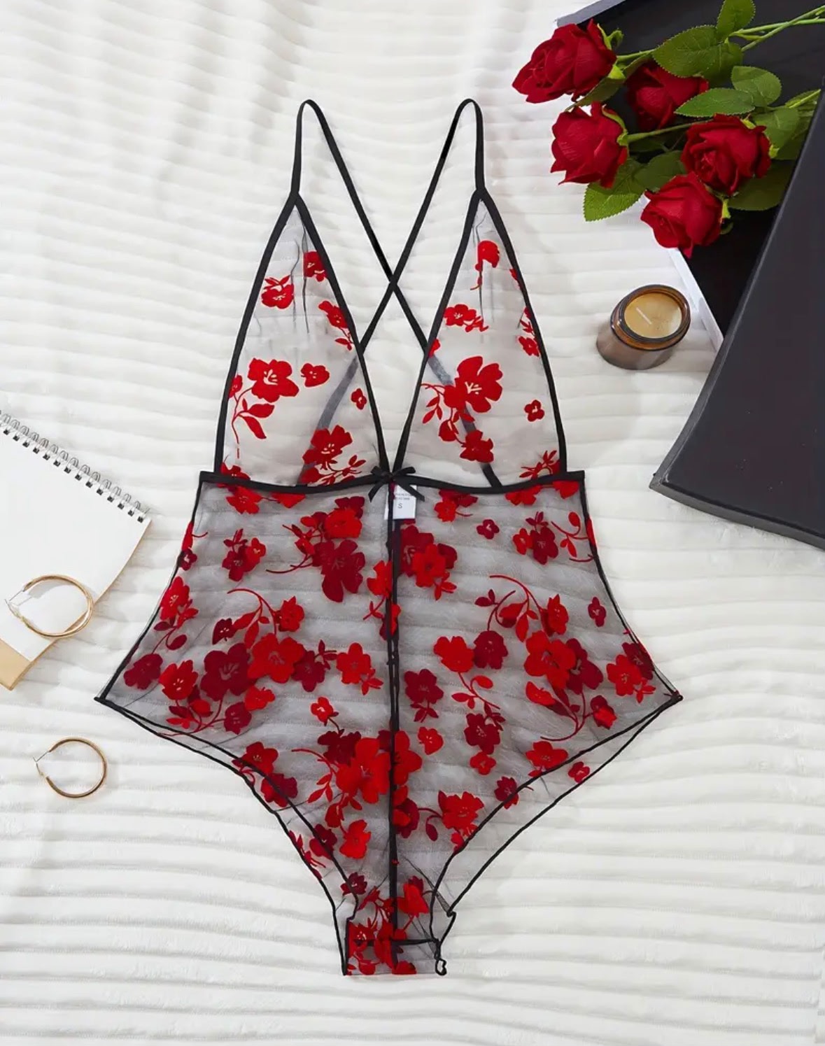 Plus Size Mesh See-Through Bodysuit