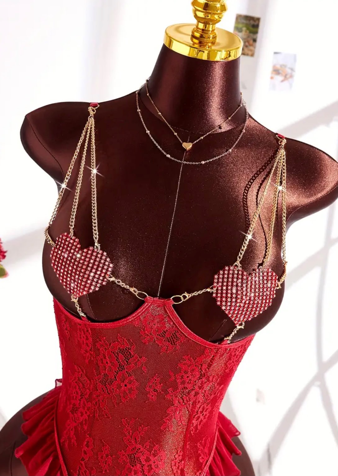 Diamond Alluring Rhinestone Crotchless Teddy Lingerie