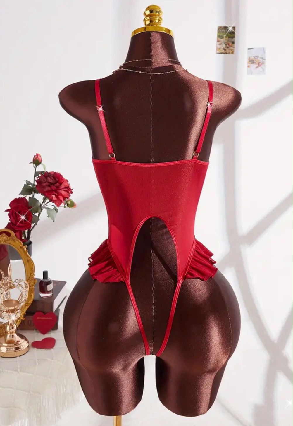 Diamond Alluring Rhinestone Crotchless Teddy Lingerie