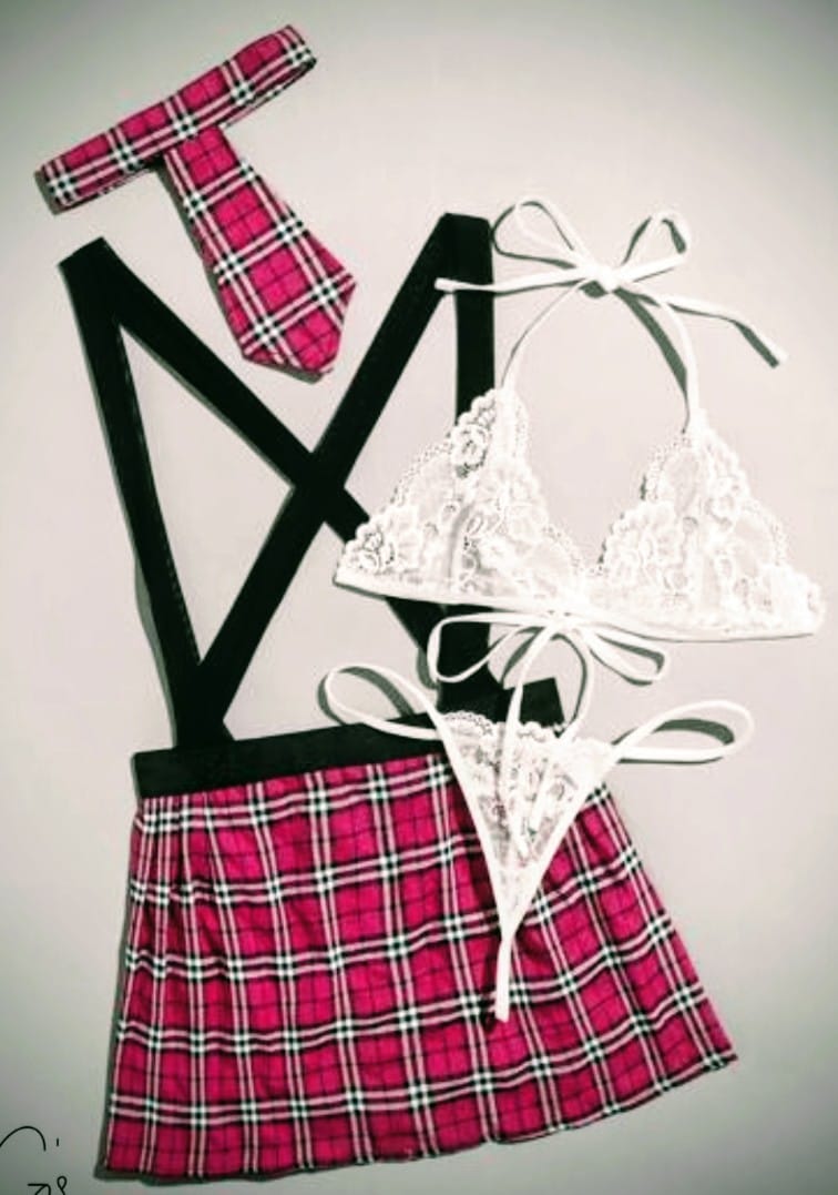 4 Pieces Cosplay Lingerie Set