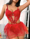 Underwire Bodysuit with Mesh Skirt