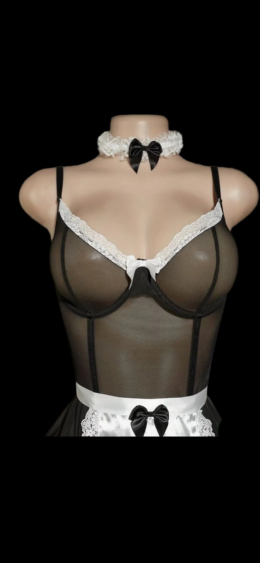 Sheer Maid Cosplay Lingerie Set