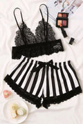 Bralette and Striped Shorts Lingerie