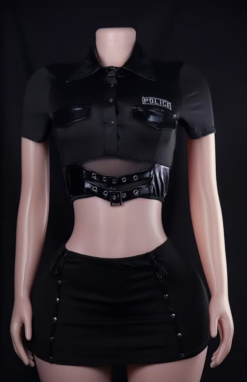 3 Pieces Police Officer Cosplay Set
