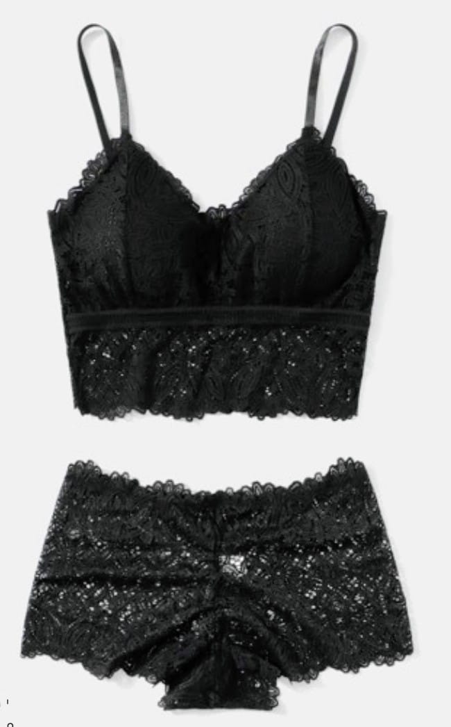 2 Piece Lace Bralette and Panty
