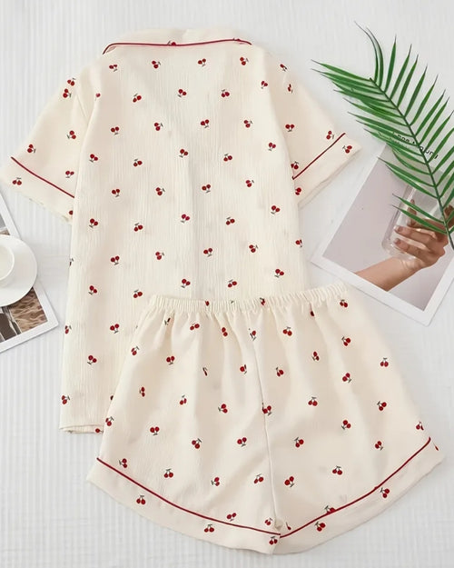 Cherry Pattern PJ Set
