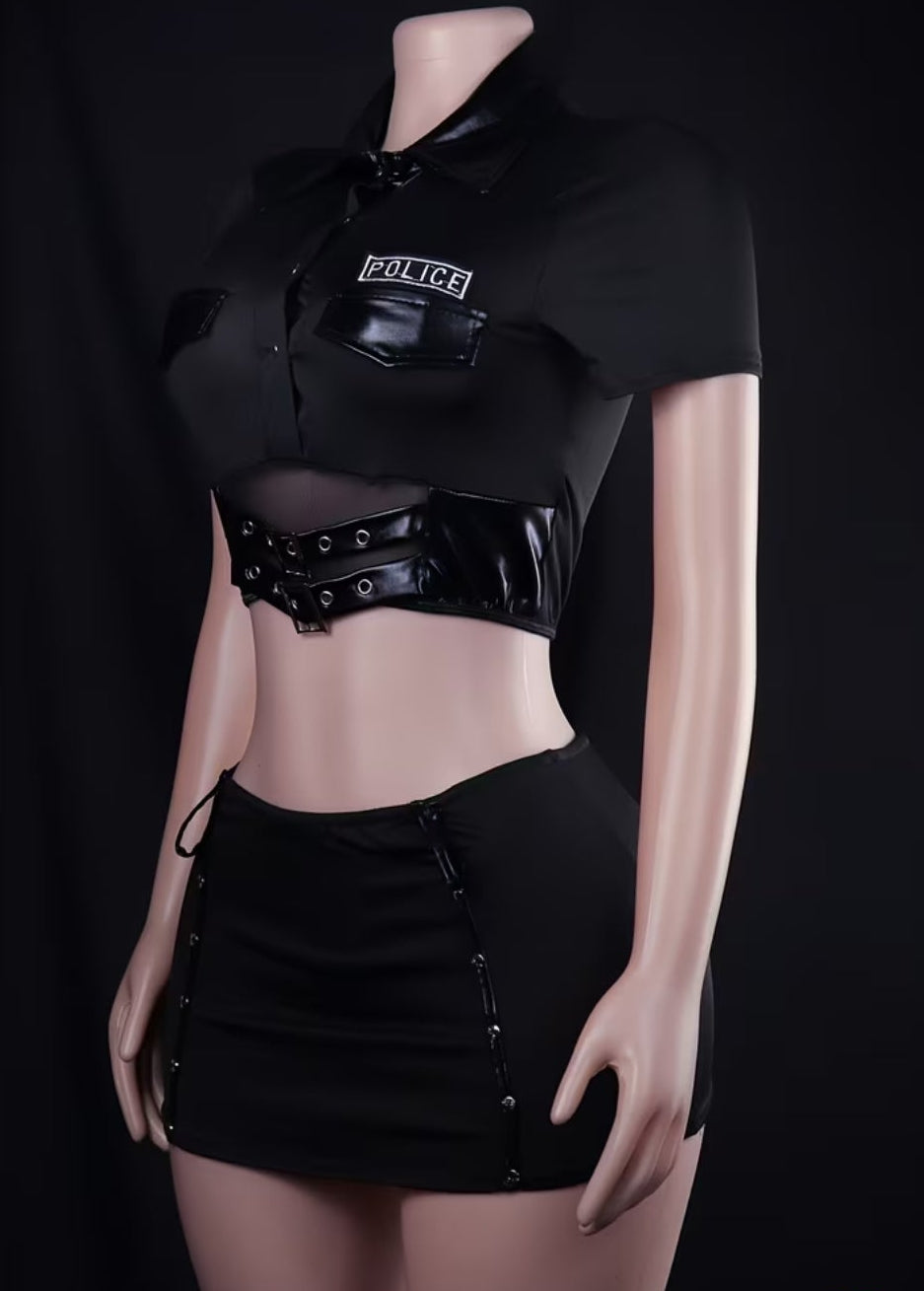 3 Pieces Police Officer Cosplay Set