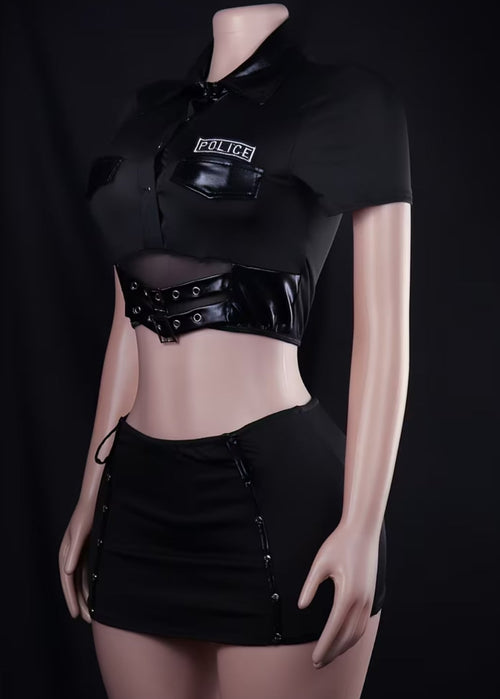 3 Pieces Police Officer Cosplay Set