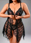 Heart Mesh Babydoll Set