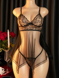 Lace Sheer Lingerie Dress with G-String